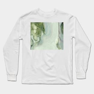 Abstract Oil Painting Mint Green 1c24 Long Sleeve T-Shirt